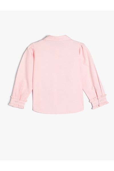 Koton Classic Neckline Ruffle Detail Shirt - Button Closure