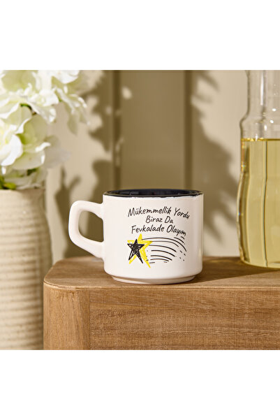 PALTO TASARIM Palto Tasarım Mükemmellik Yordu Biraz Da Fevkalade Olayım Sloganlı Venüs Kupa - Renkli - 195 ml