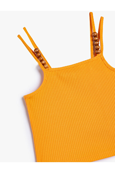 Koton Askılı Atlet Ribanalı Yuvarlak Yaka Boncuk Detaylı