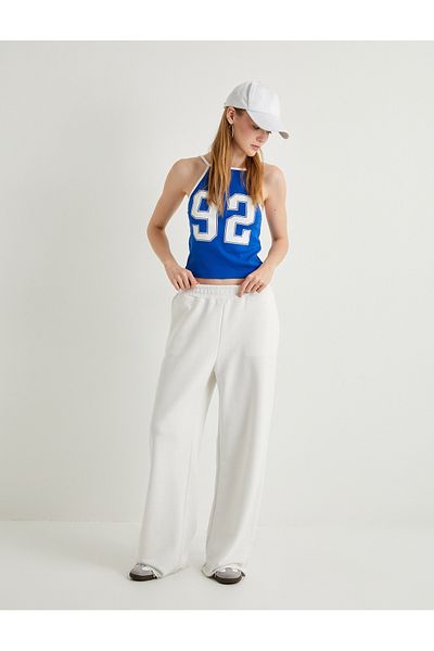 Koton Decolteu Halter Număr de sus Imprimat Curea subțire Slim Fit
