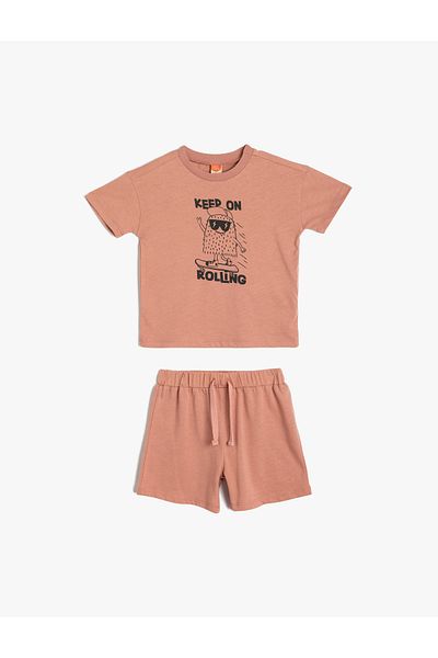 Koton Pantaloni scurți Tricou Imprimat cu tematică Skateboard