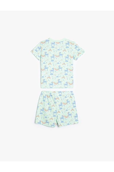 Koton Set aus Shorts und T-Shirt aus Baumwolle mit Einhorn-Print