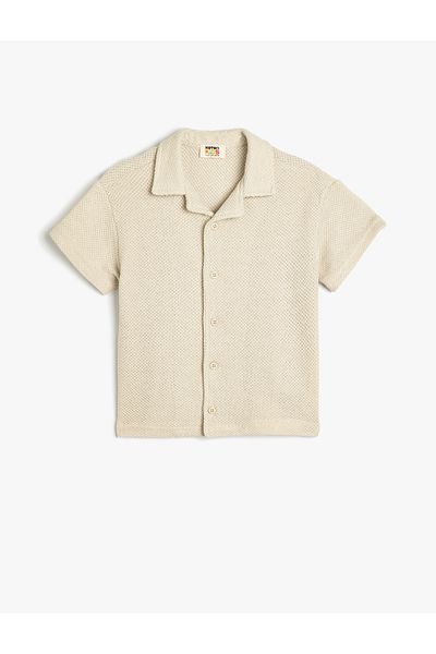 Koton Texturierte Baumwollmischung - Kurzarm-Oversize-Shirt