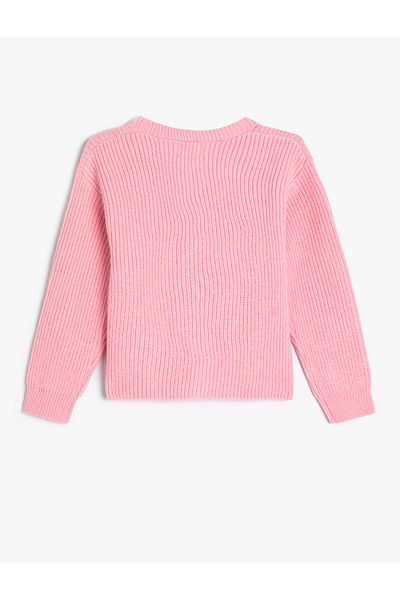Koton V-Neck Basic Cardigan - Button Detailed