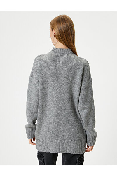 Koton Stricktunika mit Rundhalsausschnitt und langen Ärmeln - Acrylmischung