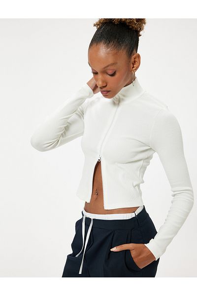 Koton Stand Collar Slim Fit Long Sleeve Camisole T-Shirt