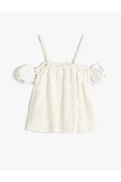 Koton Off Shoulder και ανάγλυφη μπλούζα με λουράκια