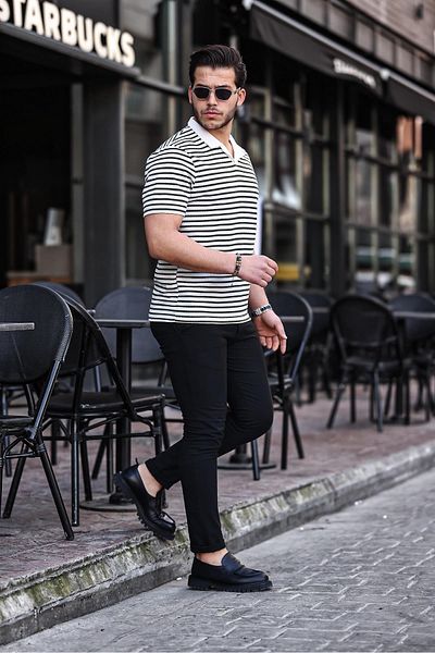 Valiberta Polo V-Neck Knitted T-Shirt - Khaki
