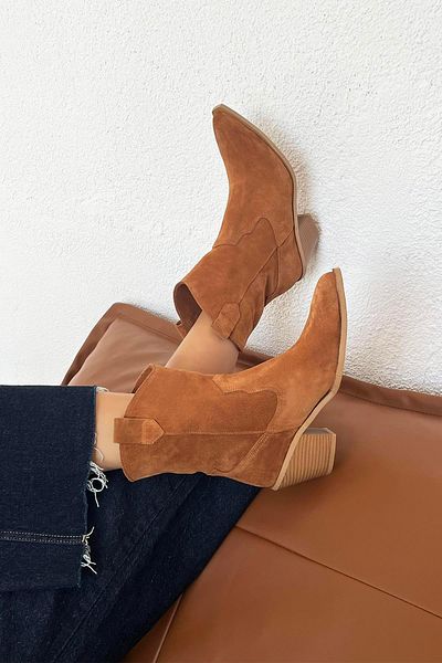 STRASWANS Mercury Tan Suede Genuine Leather Women's Boots