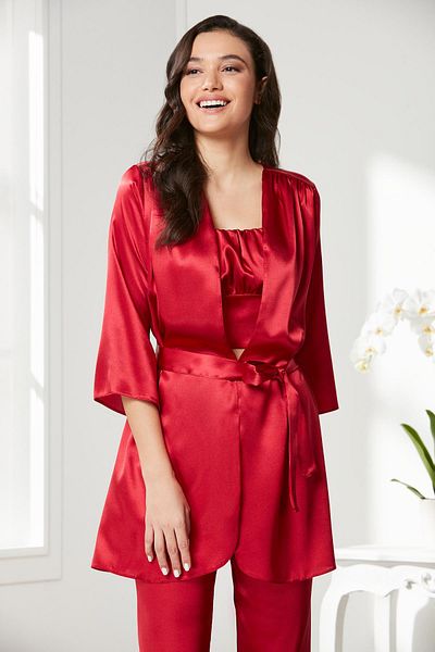 Pierre Cardin Satin 3-Piece Women's Pajama Set - 2075