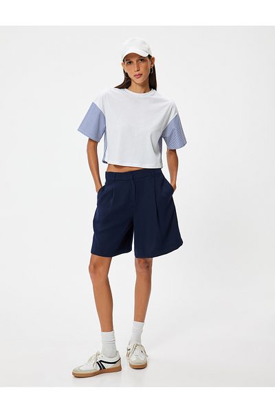 Koton Crew Neck Short Sleeve T-Shirt - Fabric Detail
