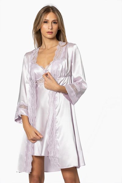 Pierre Cardin طقم ملابس نوم من الساتان، طقم ملابس نوم، طقم شورت، طقم مهر الزفاف مكون من 6 قطع - 6010
