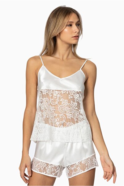 Pierre Cardin Атласні мереживні шорти - комплект Babydoll - 445