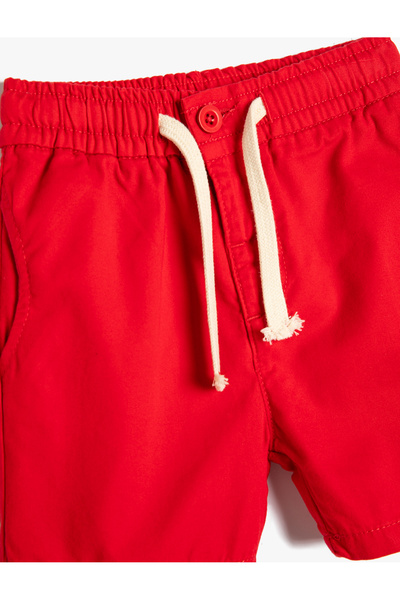 Koton Basic Şort Beli Bağlamalı Cepli Pamuklu