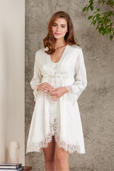 Pierre Cardin Satin Four-Piece Bridal Dowry Set - 7045 Ecru