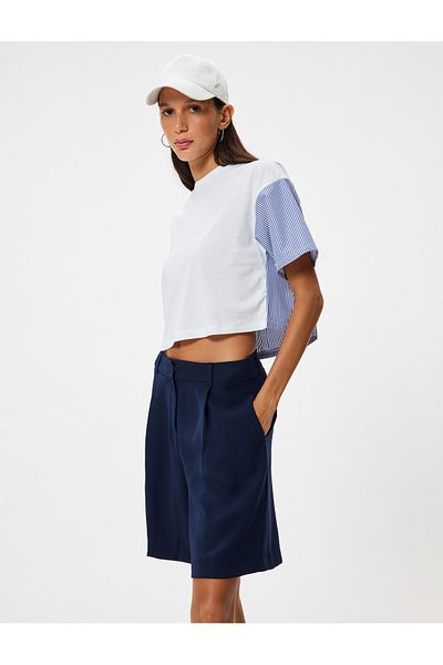 Koton Crew Neck Short Sleeve T-Shirt - Fabric Detail