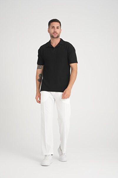 Valiberta Premium T-Shirt με λαιμόκοψη σε σχήμα V Oversize - Μαύρο