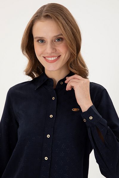 U.S. Polo Assn. Cămașă cu mânecă lungă de damă bleumarin 50295389 -VR033