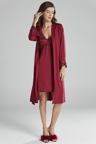 Pierre Cardin Combed Cotton Six-Piece Bridal Dowry Set - 5040 Claret Red