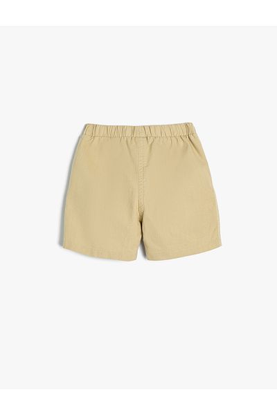 Koton Cotton Shorts with Flap Pockets and Tie Waist