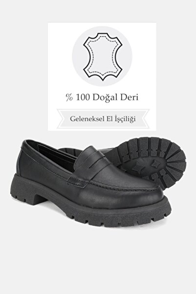 TUNAELLİ ДАМСКИ ЧЕРНИ ОБУВКИ ОТ ЕСТЕСТВЕНА КОЖА, РАЗМЕР 36-41