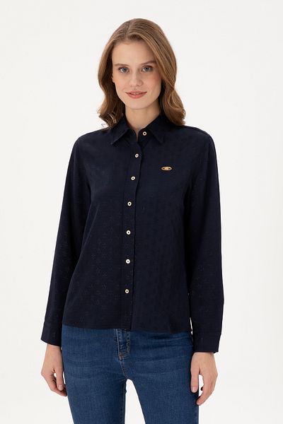 U.S. Polo Assn. Cămașă cu mânecă lungă de damă bleumarin 50295389 -VR033
