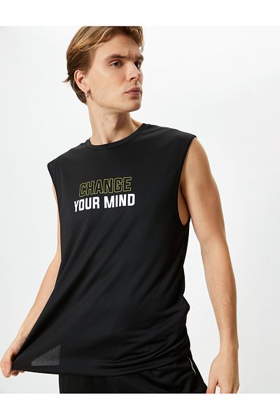 Koton Sport-Tanktop, ärmellos, Slogan-Print, Rundhalsausschnitt