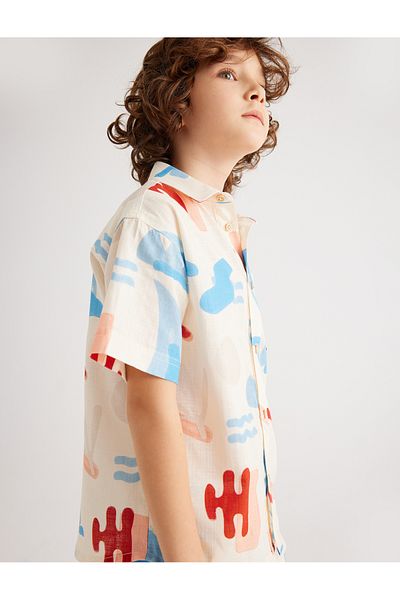 Koton Cotton Short Sleeve Printed Shirt