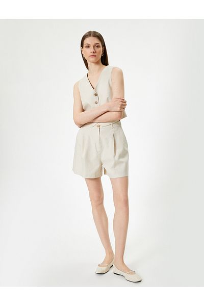 Koton 4sak40486pw 050 Beige Damen Gewebte Sorte - Bequeme Passform