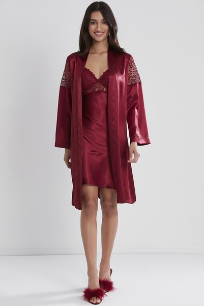 Pierre Cardin Saten Altılı Gelin Çeyiz Seti - 6955 Bordo