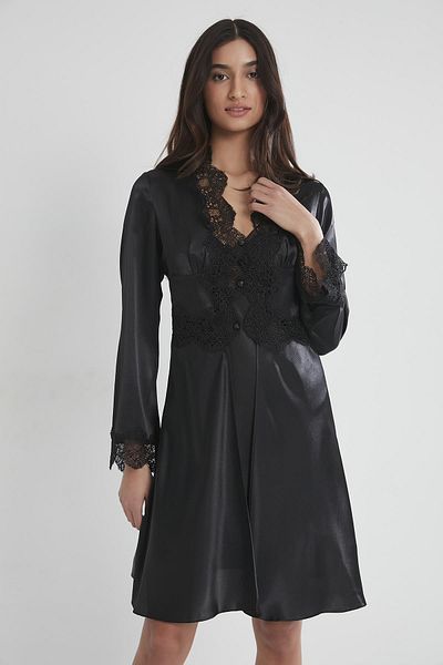 Pierre Cardin طقم بيجامة من الساتان لباس النوم طقم شورت مكون من 6 قطع طقم مهر الزفاف - 6335