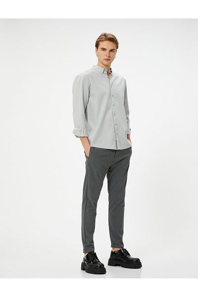 Koton Long Sleeve Shirt Classic Cuff Collar Buttoned Regular Fit