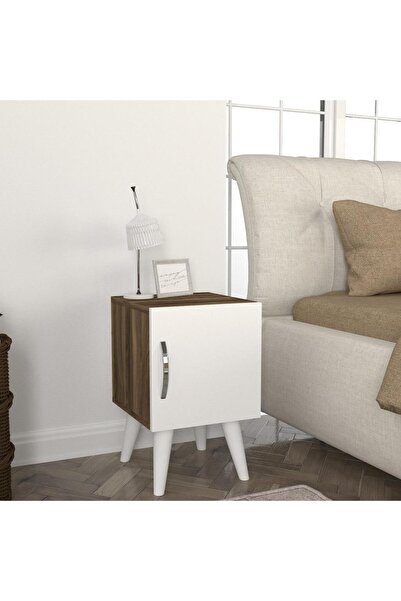 Dekorister Bellini 1 Kapaklı Komodin Beyaz-ceviz