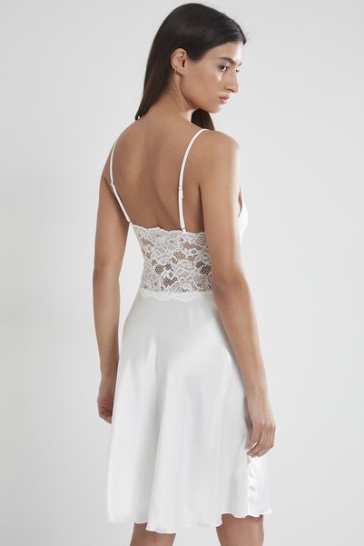 Pierre Cardin Satin Lace Women's Nightgown - 627 Ecru
