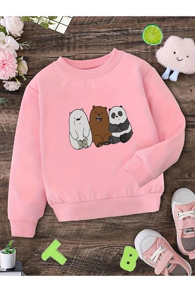 Let's Wear Суичър за момиче/момче с щампа We Are Bears