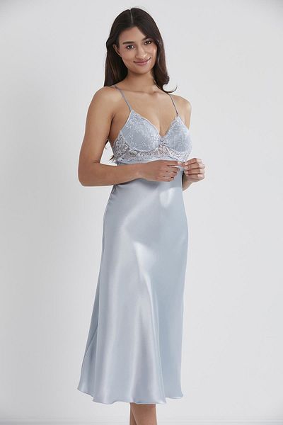 Pierre Cardin Cămașă de noapte din dantelă din satin pentru femei - 900 Mist