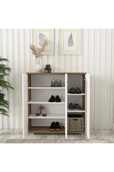 Dekorister Sinem Ayakkabılık Beyaz-ceviz