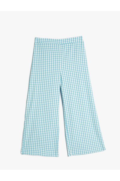 Koton Hose mit spanischem Bein aus Viskose-Mix - Gingham