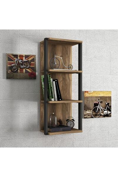 Dekorister Exclusive Lost Metal Duvar Rafı Ceviz