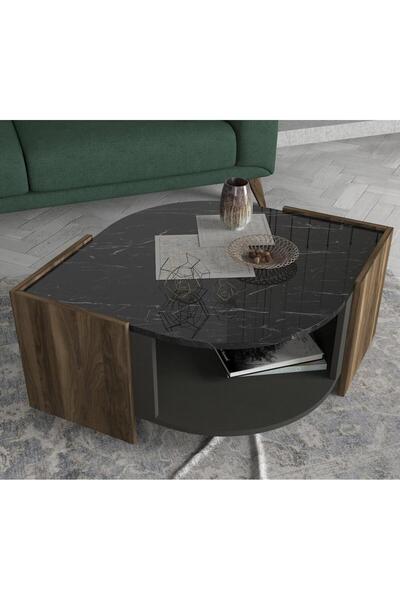 Dekorister Exclusive Marbel Orta Sehpa Ceviz-mermer
