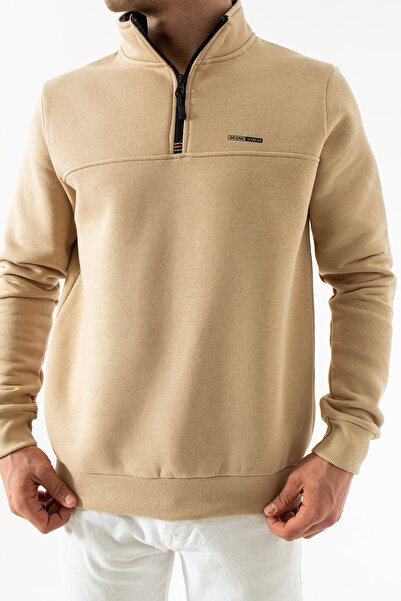 grand coco RelaxMax Мъжка блуза с висока яка и подплата от поларен флис - есен/зима