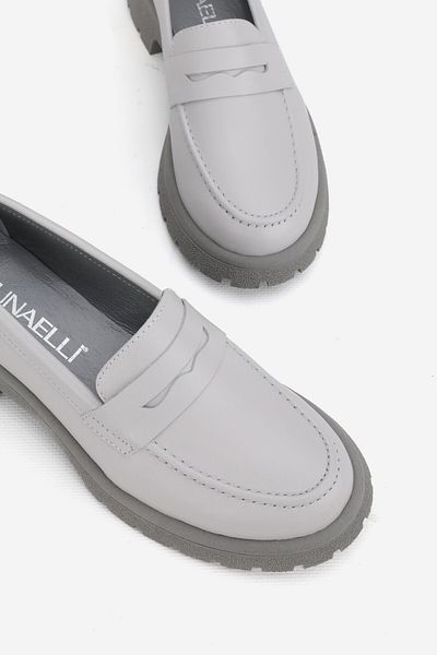 TUNAELLİ PANTOFI DE FEMEIE, PIELE NATURALĂ, GRI, NUMĂRUL 36-41