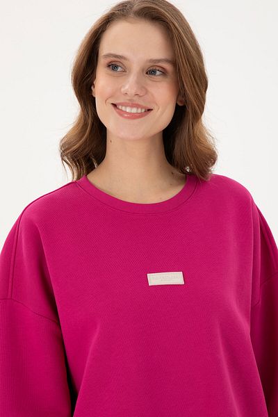 U.S. Polo Assn. Hanorac de damă fucsia cu gât crew 50294221 -vr023