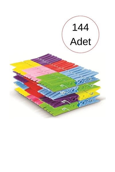 Generic Brand Cuițe de rufe colorate din plastic 144 buc