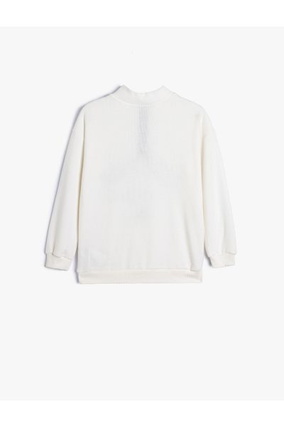Koton Mikina s potištěným stojáčkem - poloviční zip