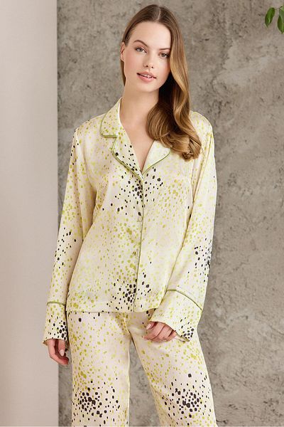 Pierre Cardin Set pijamale pentru femei cu model din satin - 1240 Lime