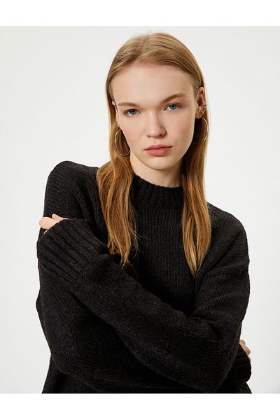 Koton Crew Neck Long Sleeve Knitwear Tunic - Acrylic Blended