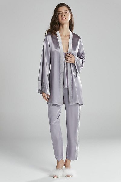 Pierre Cardin Velvet Satin 3-Piece Women's Pajama Set - 2040
