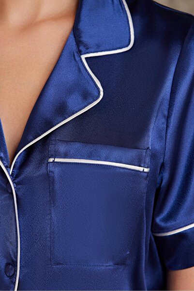Pierre Cardin Saten Biyeli Pijama Takımı - 1205