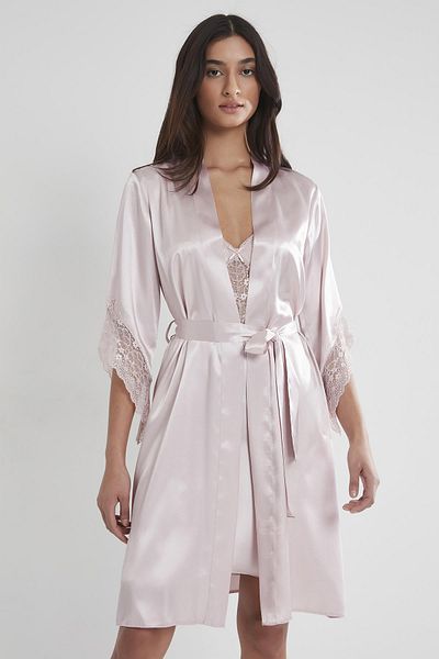 Pierre Cardin Set cămașă de noapte și rochie de damă din dantela din satin - 4240 Pudra